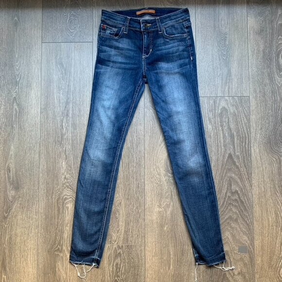 Joe's Jeans Skinny Jeans Icon Ankle Denim dark wash raw hem midrise Size 25 - Picture 4 of 16